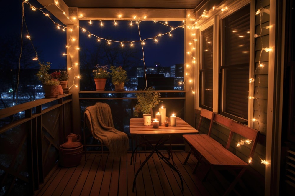Fairy lights in Balcony