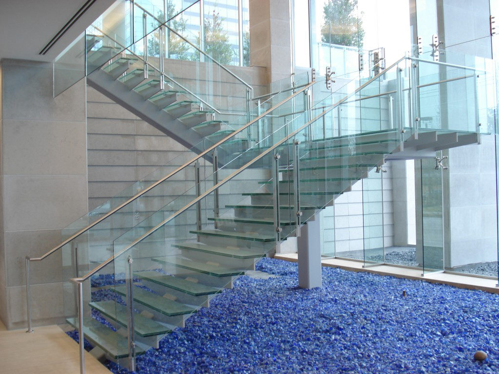Glass staircase