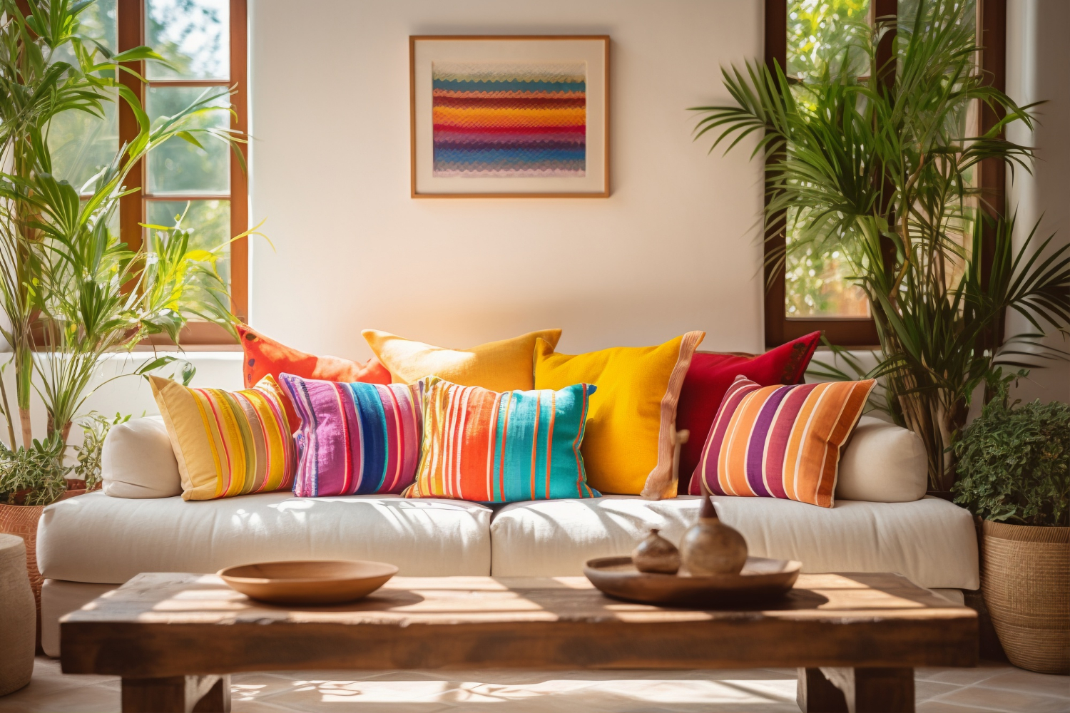 Holi Home Décor with Colourful Cushions