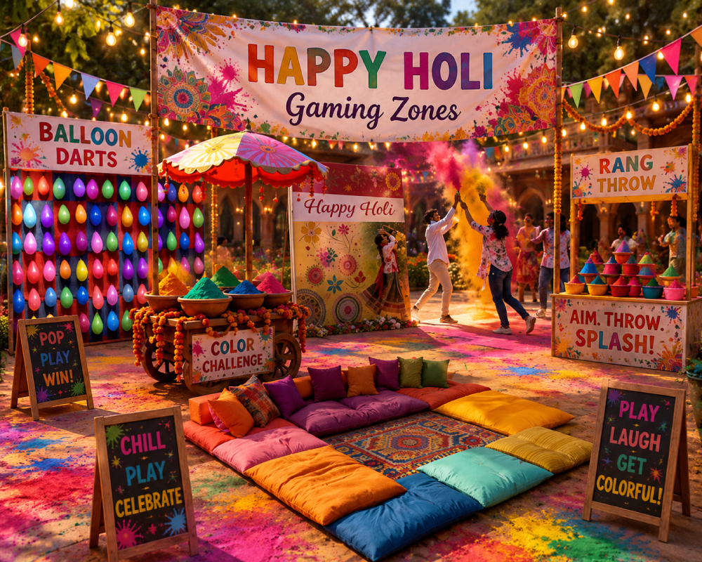 Outdoor Holi Party With Fun Games