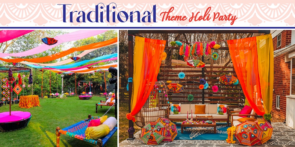 Traditional Theme Decoration for Holi Party