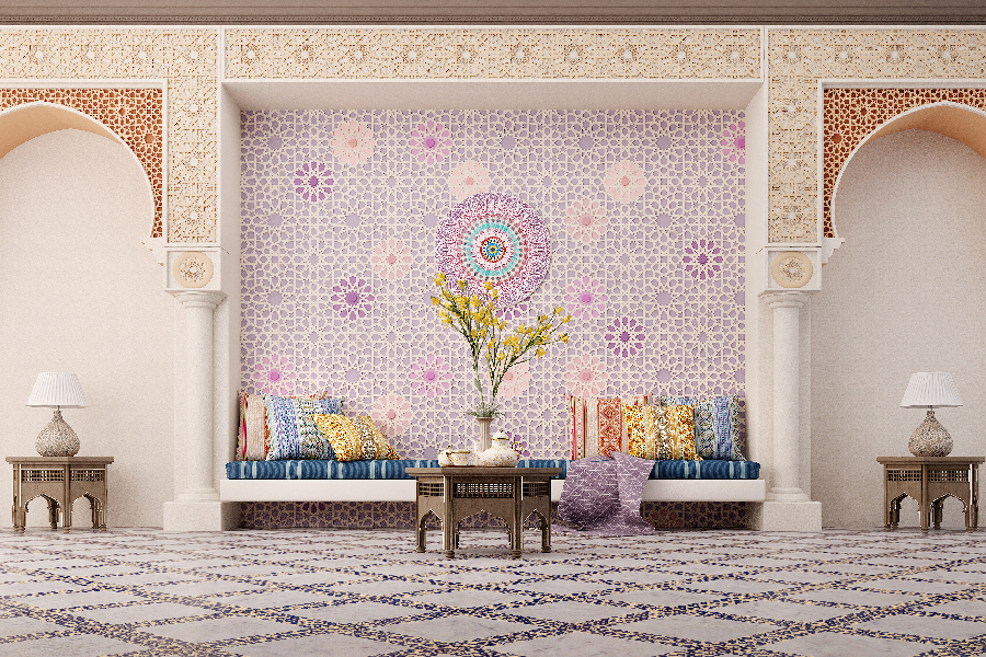 Arch accent wall - home interior arch design idea