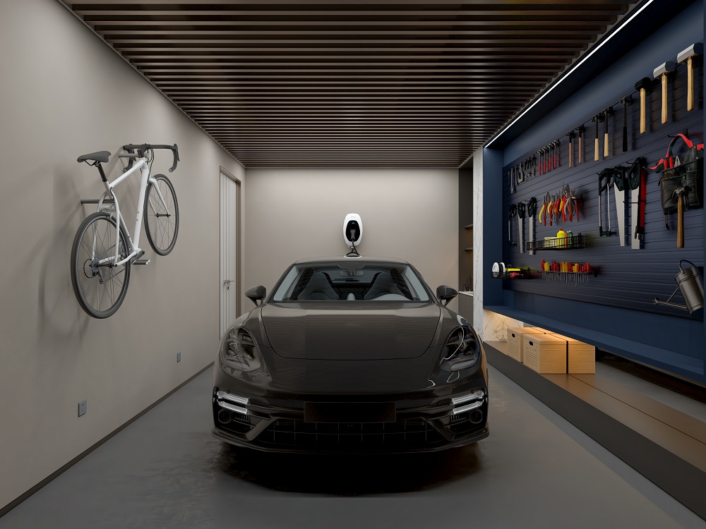 Car Garage Design with Organized Spaces