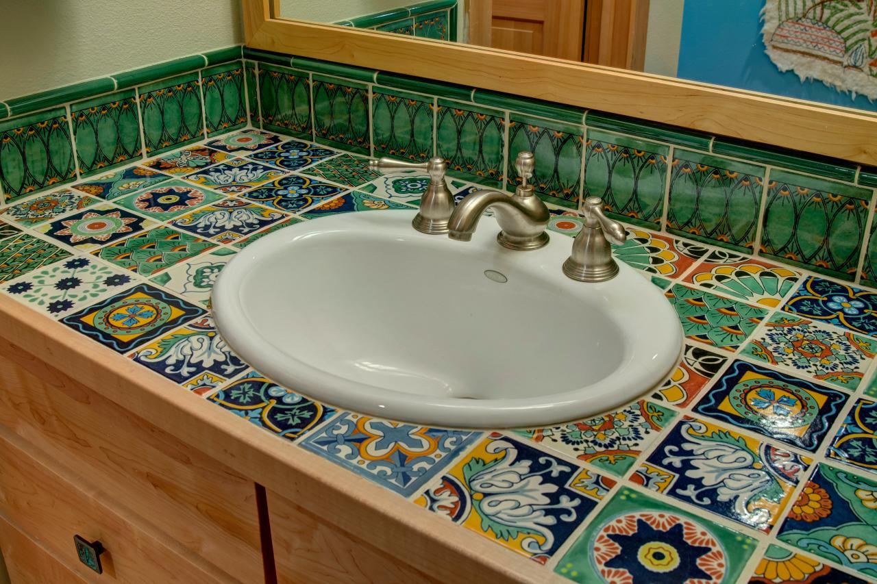 Ceramic Tile Bathroom Countertop