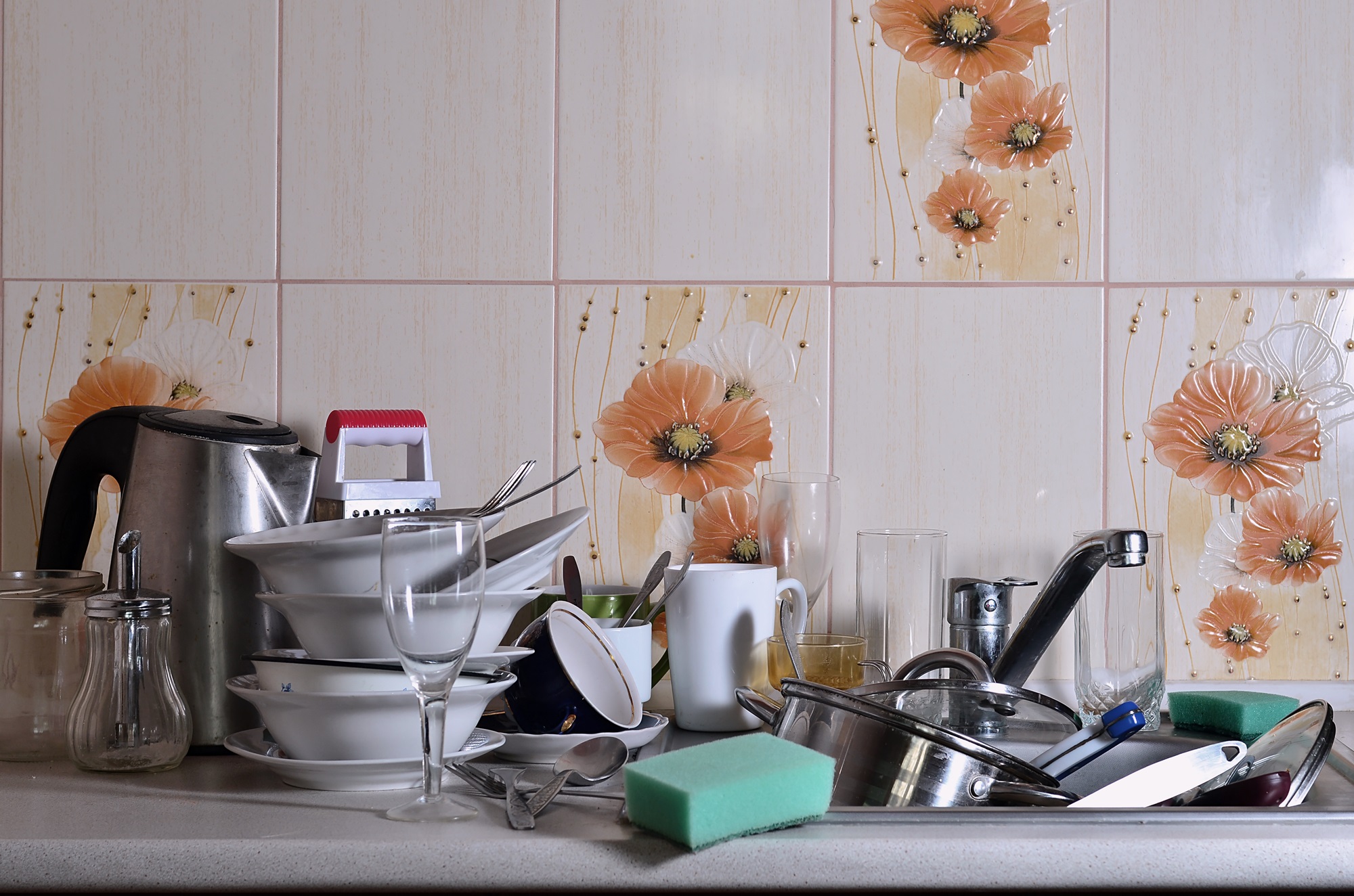 Serve Ware on Kitchen Counter