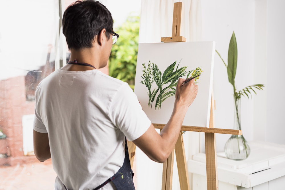 Artwork on Easel