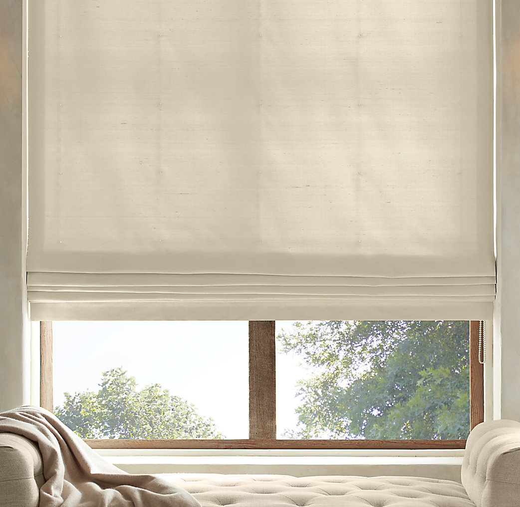 Flat fold Roman shade