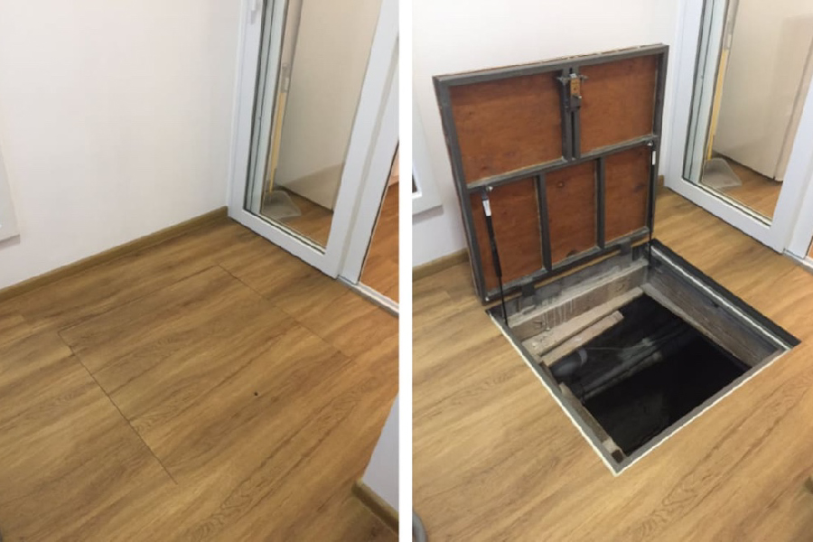 Floor Hatch with Wooden Texture