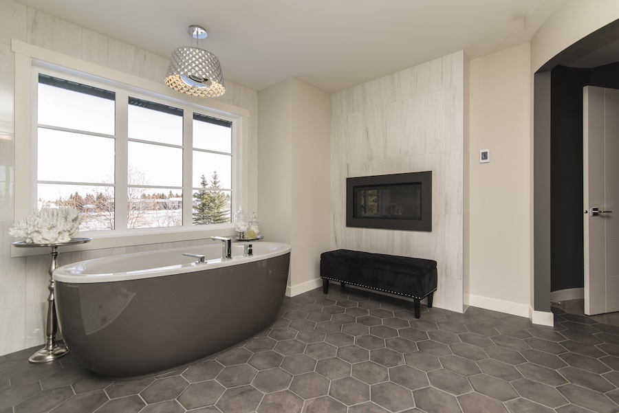 Hexagonal tiles for trending bathroom interiors