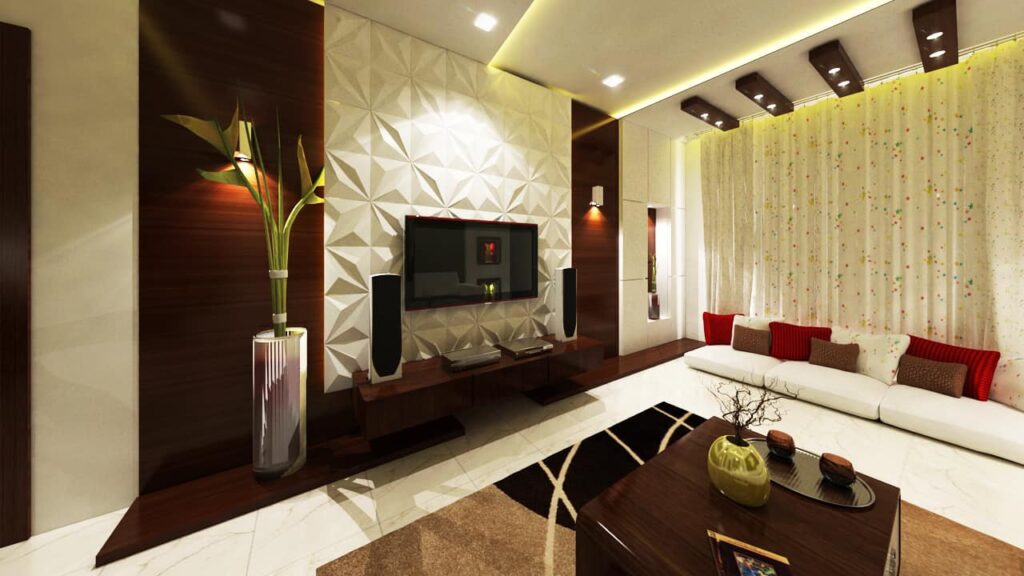 White Coloured Modern Living Room