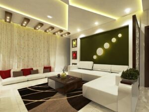 White Coloured Modern Living Room
