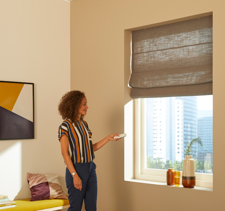 Motorized Roman shades