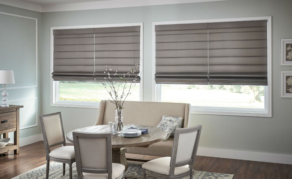 Plain fold Roman shade