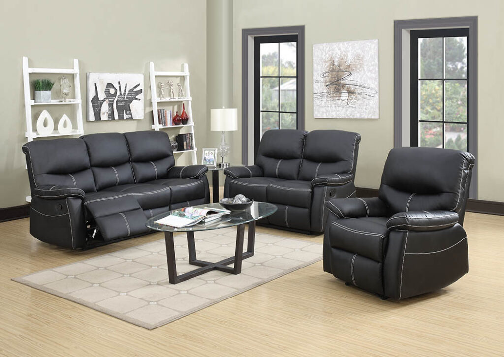Leather Upholstered Recliner 3 Seater & 2 Seater Sofa