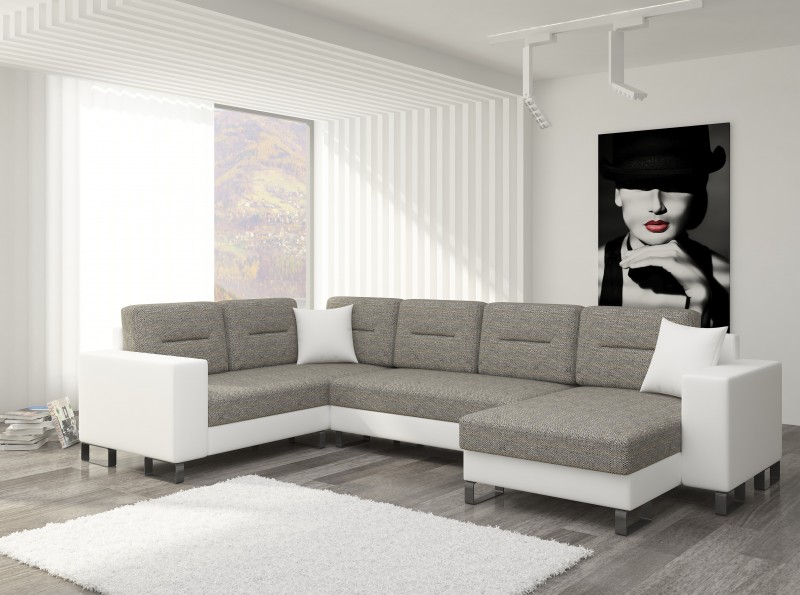 White & Grey Sectional Sofa