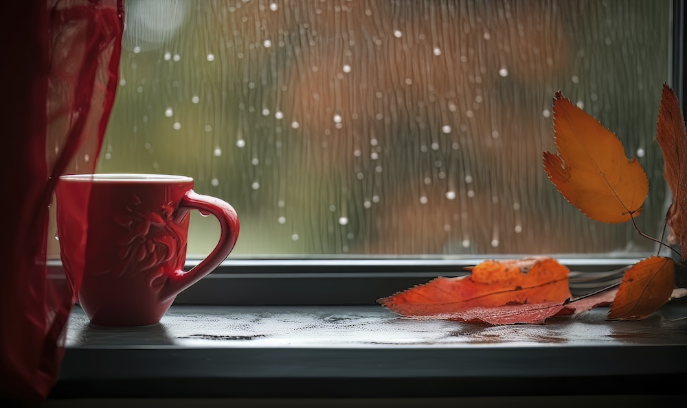 Cup of Coffee with Relaxing Rainy Weather