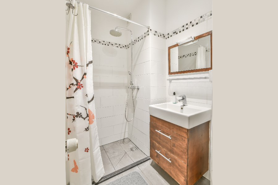 Curtain Demarcation for Small Shower Room Ideas