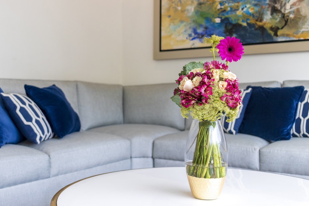 Fresh Flowers in Living Room