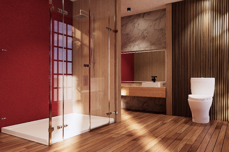 Japanese Wabi-Sabi Style Shower Room