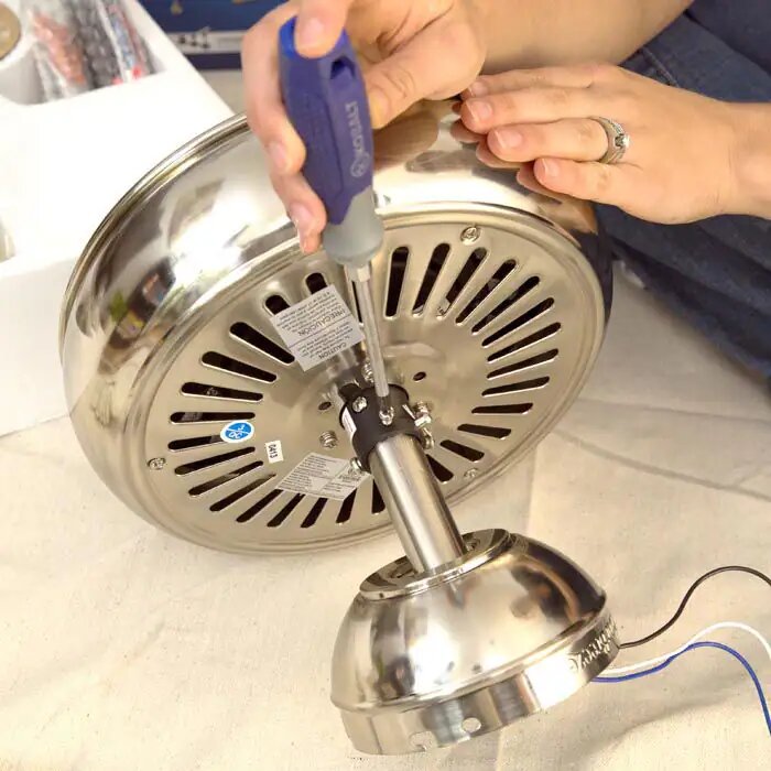 Attach the Down rod to the Ceiling Fan