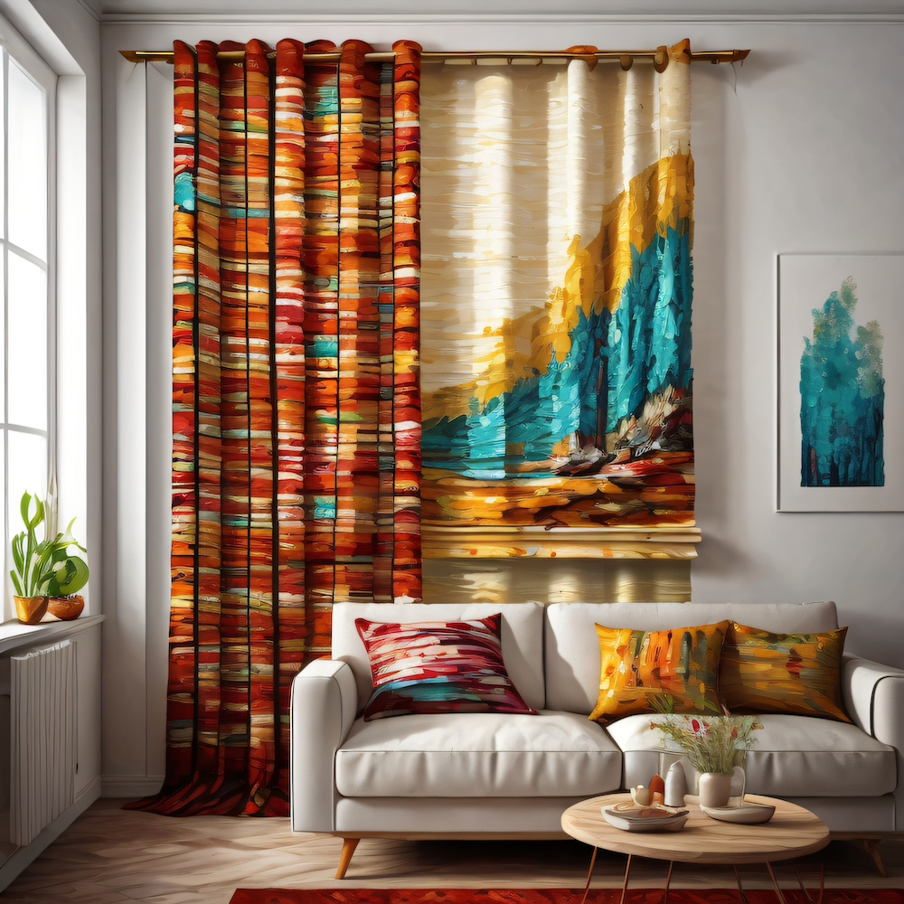 Creative Curtain Décor for Messy Walls