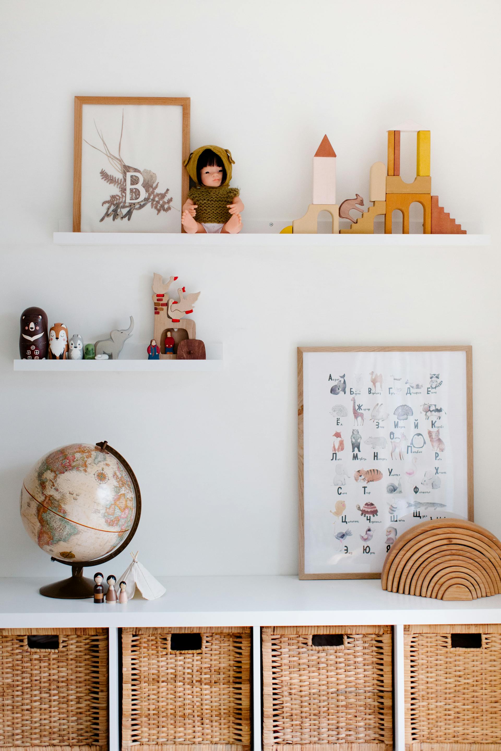 Decorate A Messy Wall by Hanging Picture Ledges