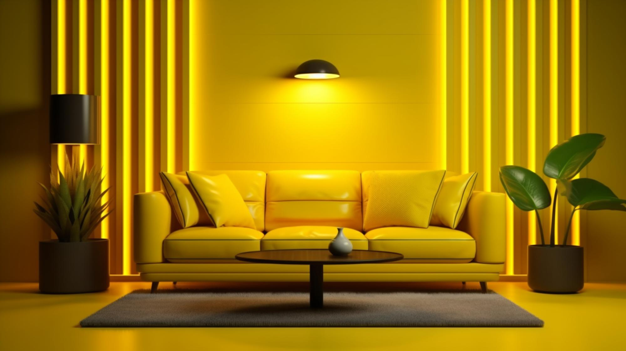 Mellow Grey and Glowing Yellow