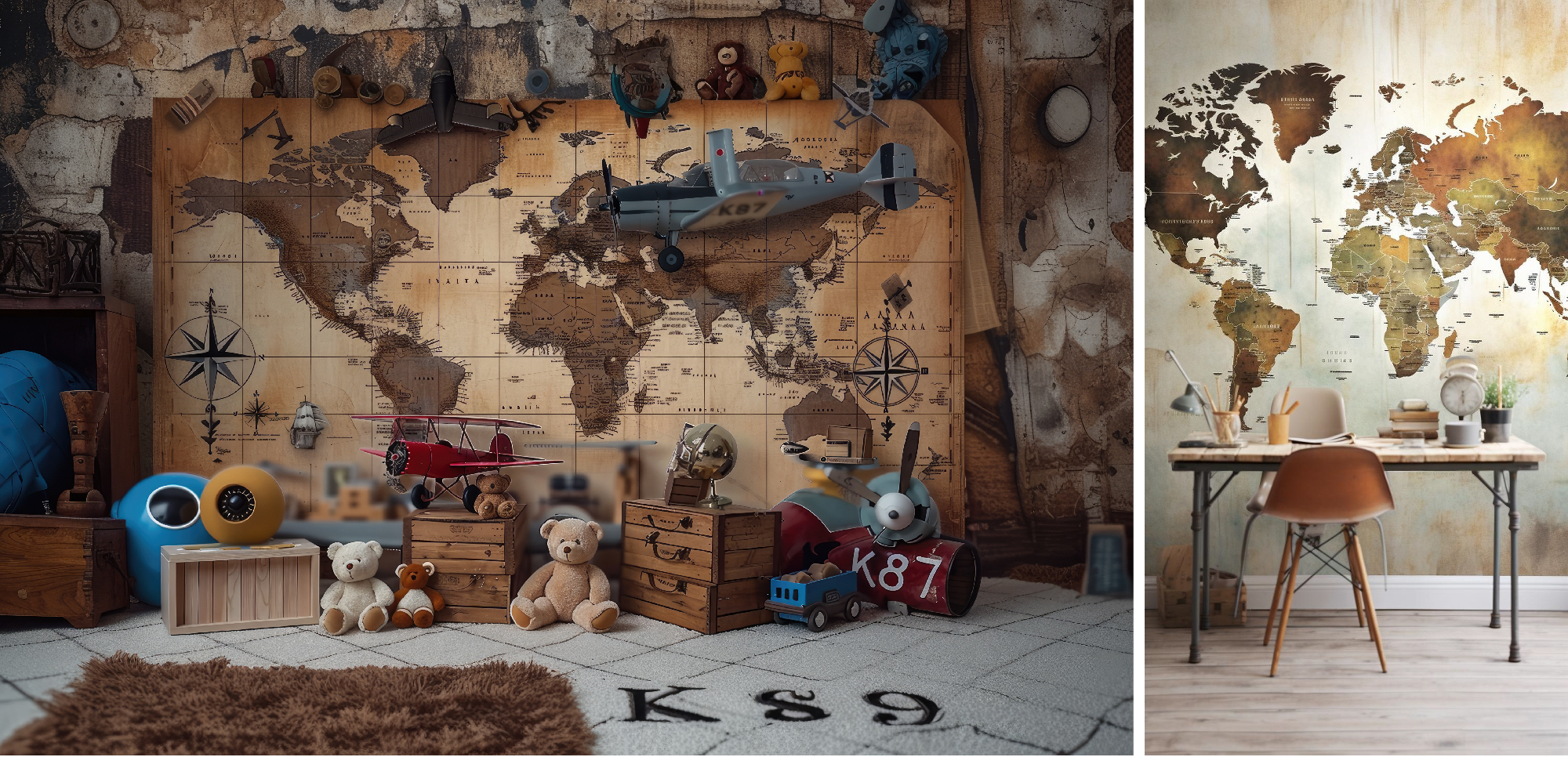 Messy Wall Decor Idea Using Maps