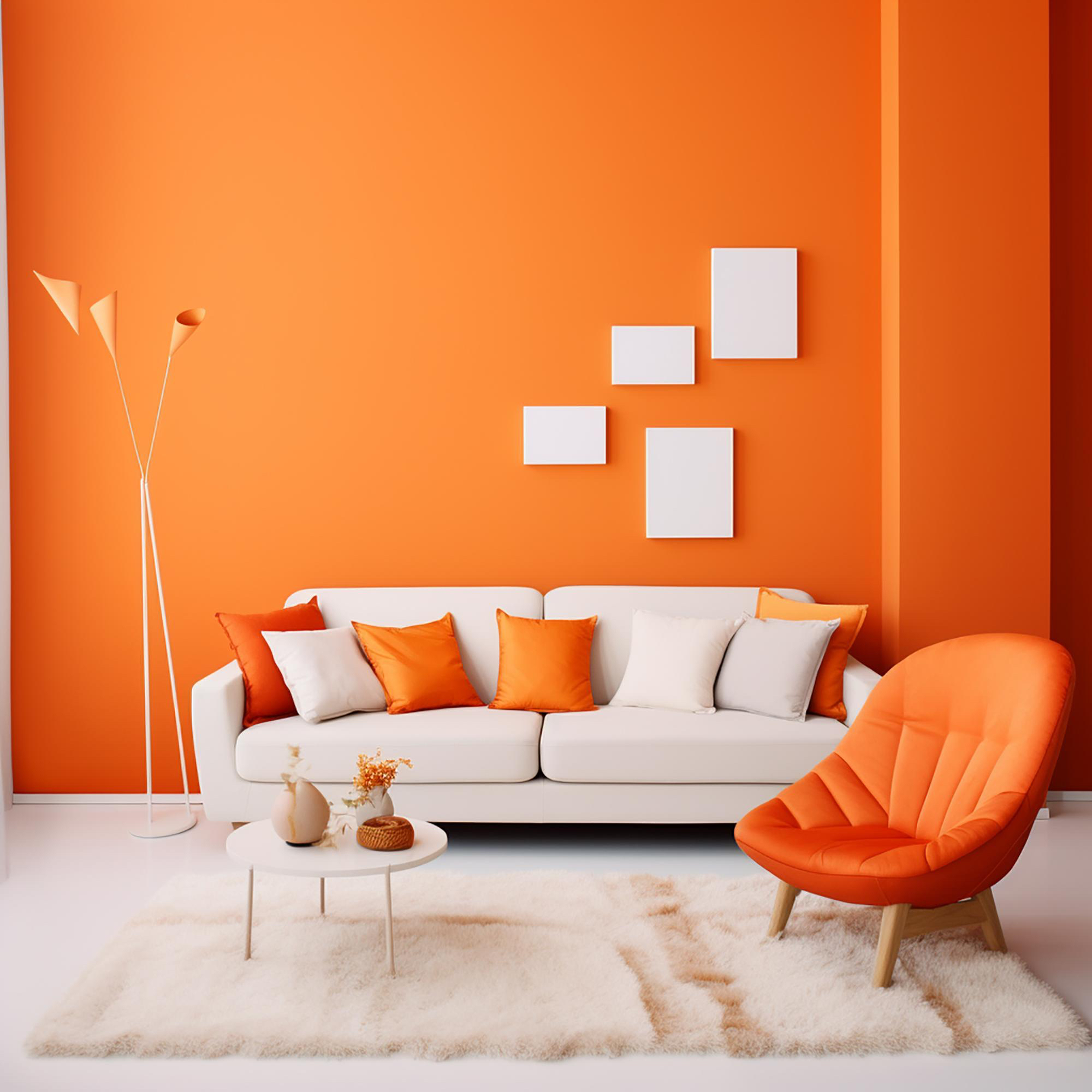 White and Orange Colour Scheme