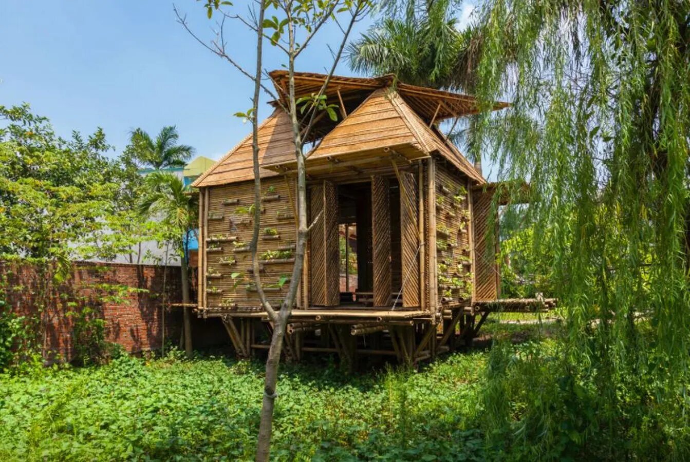 Blooming bamboo house, Vietnam