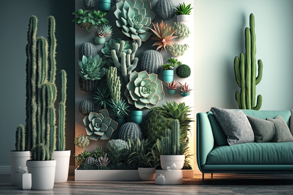 Statement Succulent and Cacti Wall
