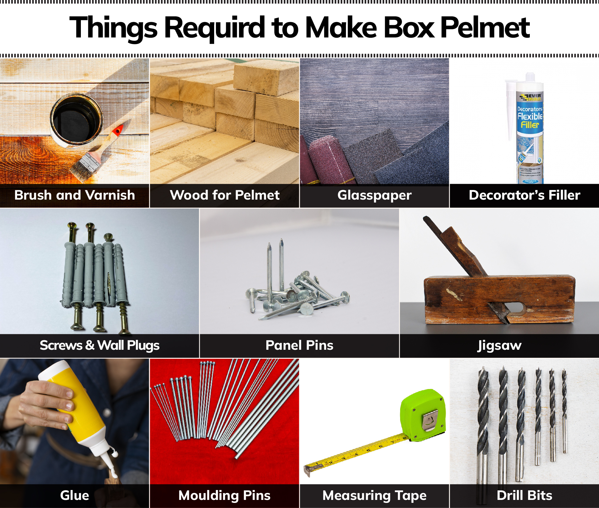 Things Required to Make DIY Box Pelmet