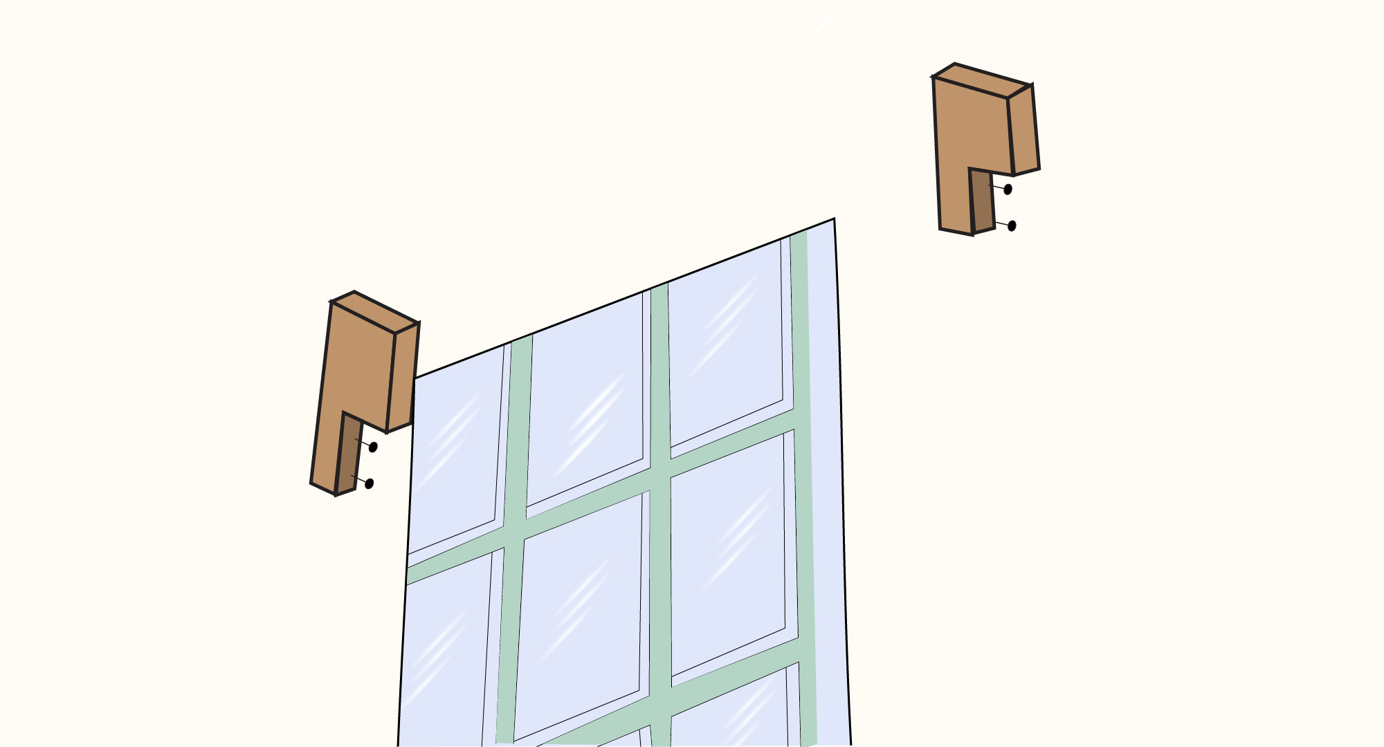 Upside Down L Shaped Brackets Take Weight of Pelmet