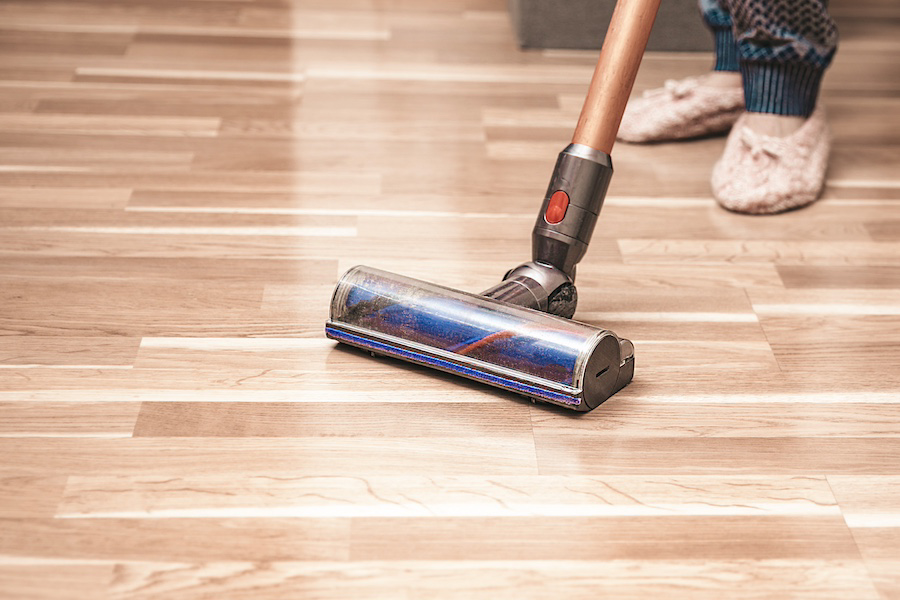 Vacuuming Wooden Floor