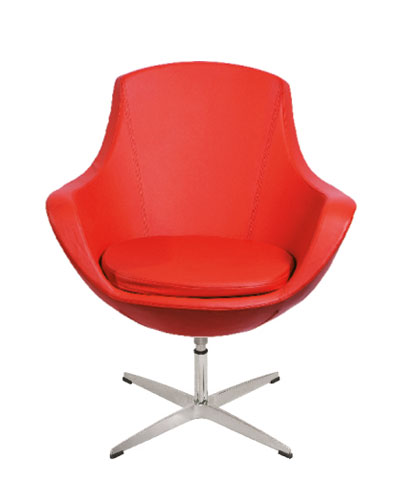 Vibrant Red Leather Armchair