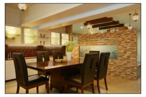 Modern Rustic Dining Table is Placed in a Spacious