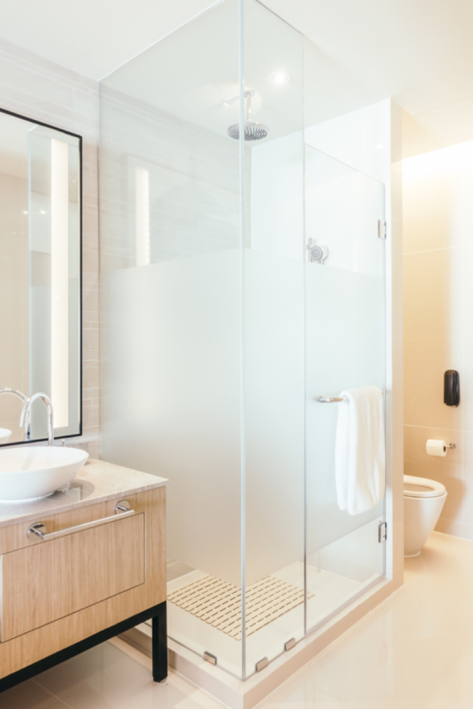 Frosted Glass Finish of Shower Area