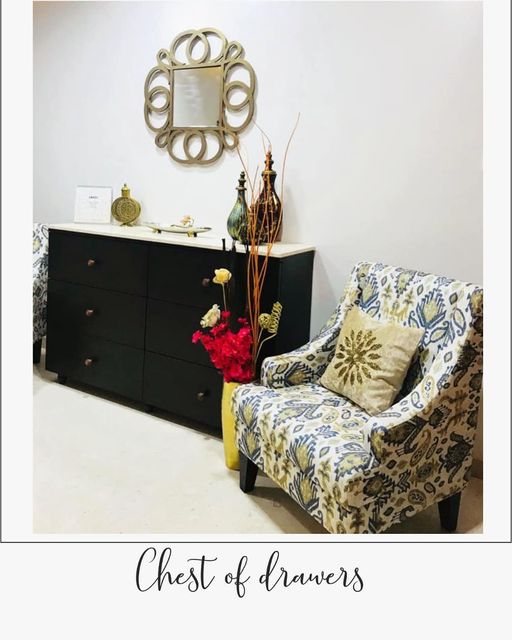 Living Room a Patterned Chair Steals the Spotlight