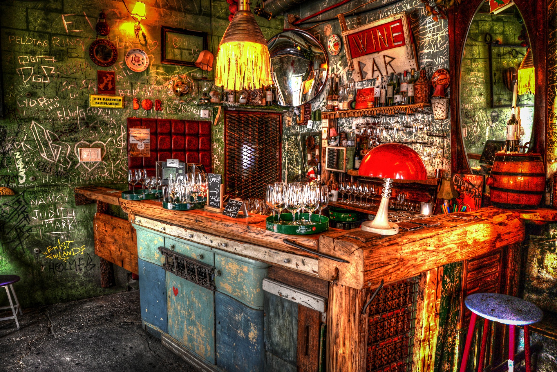 Vintage Style Basement Bar