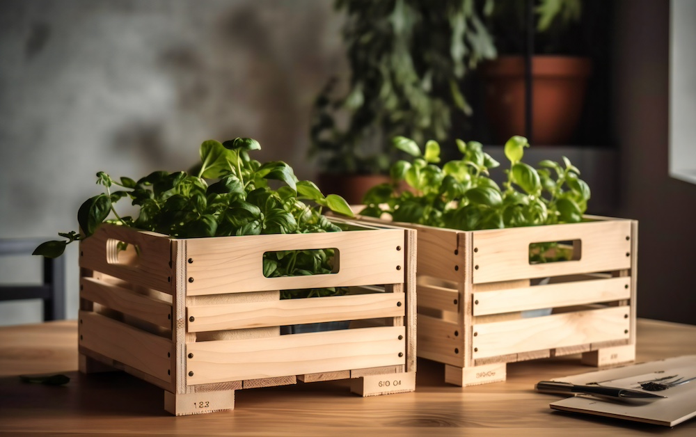 Wooden Crate Planters