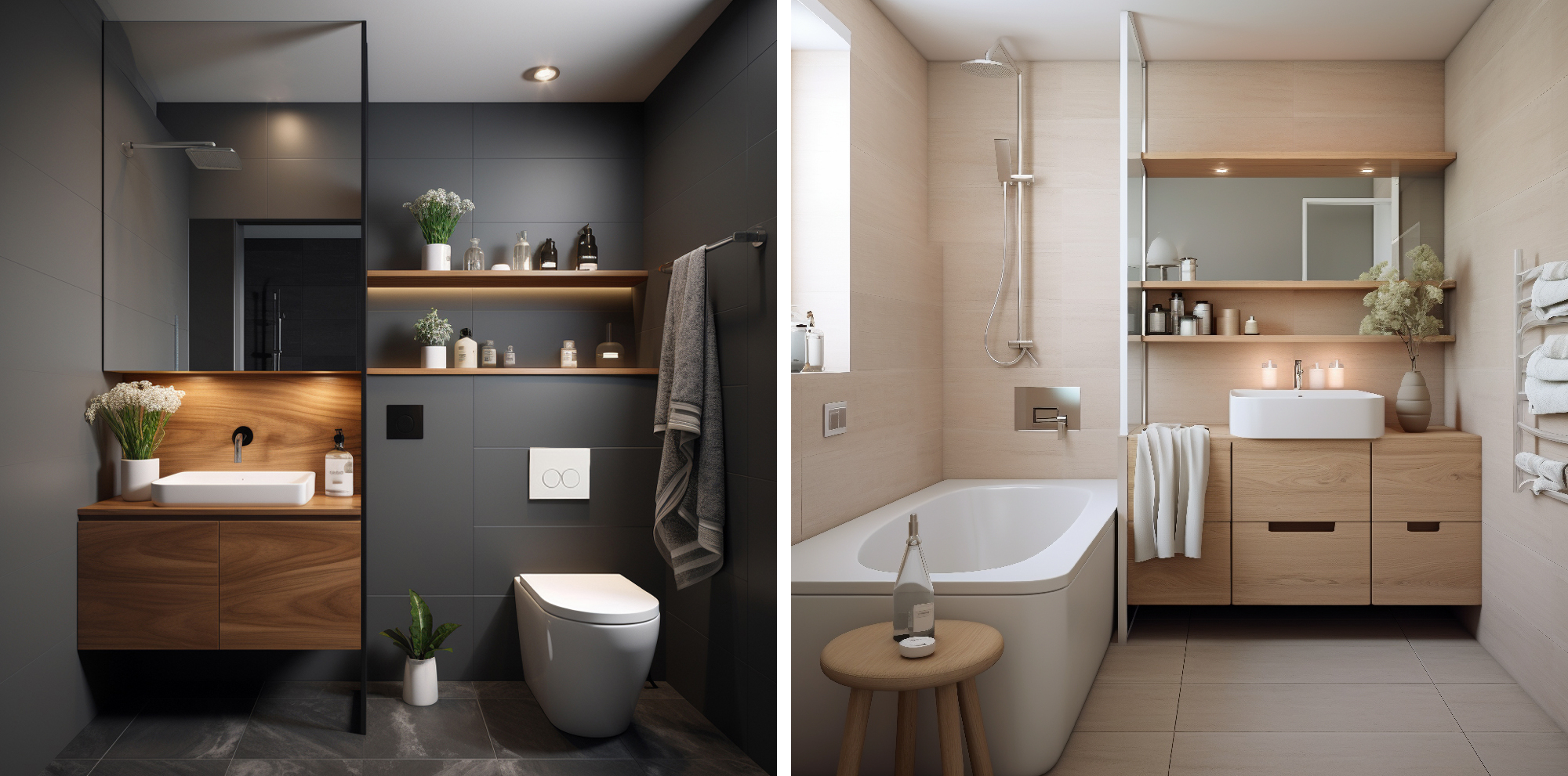 Wooden Furniture in Bathroom