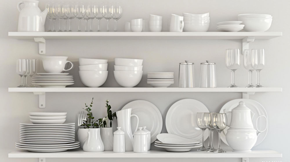 Beautiful Open Shelves in Kitchen
