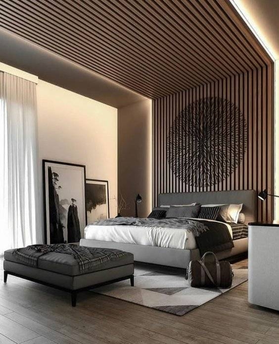 Modern Cozy Bedroom in Brown Theme
