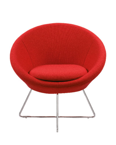Single Modern Armchair with a Vibrant Red Upholstery