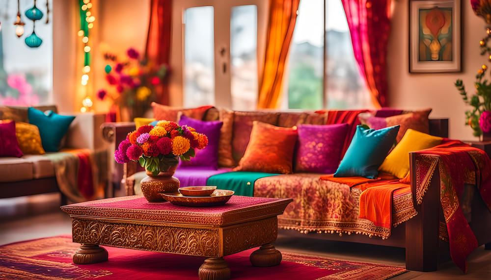 Cushions and Upholstered Fabrics with Ethnic Theme