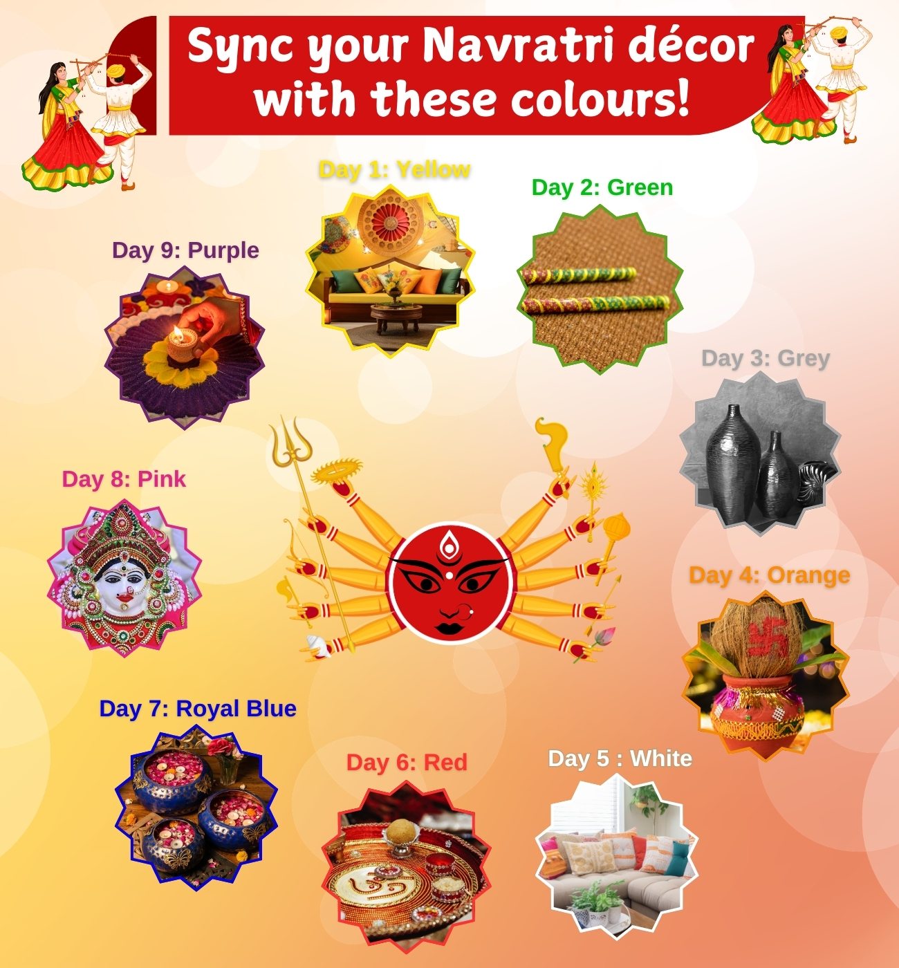 Traditional Navratri Color Themes