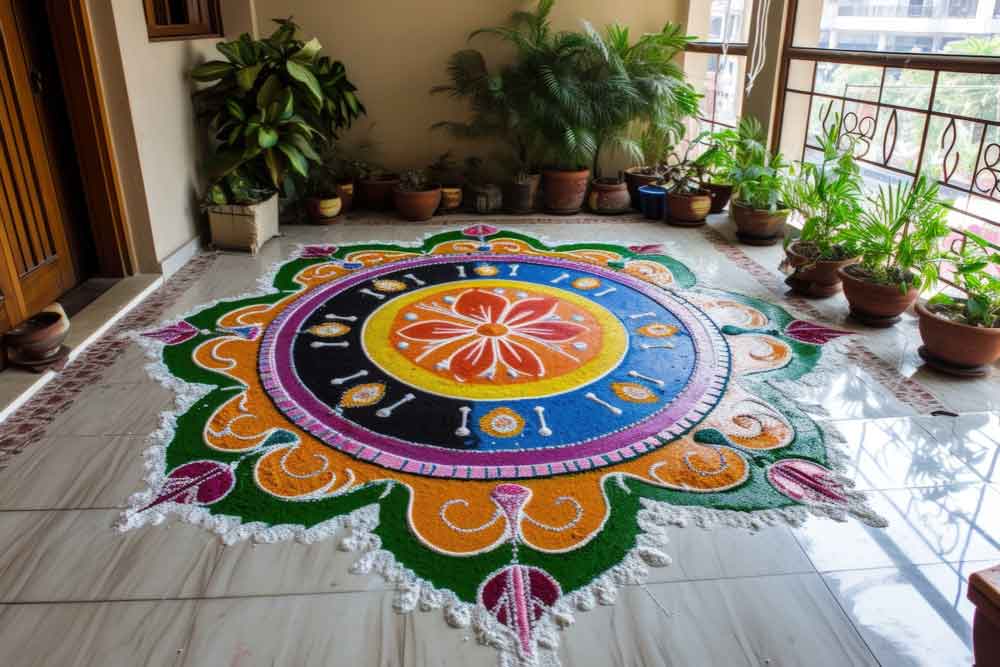 Rangoli at Entrances for Festive Decor
