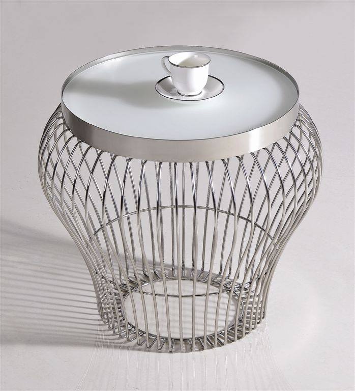 Modern Simplistic Design Made in Steel and Glass Top