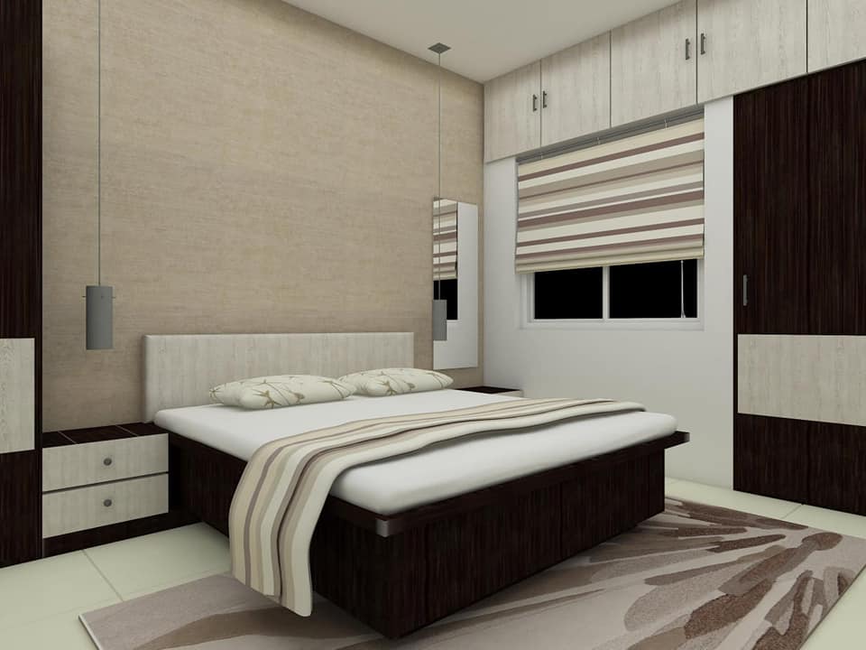 Black Box Bed Placed in a Brown Theme Bedroom