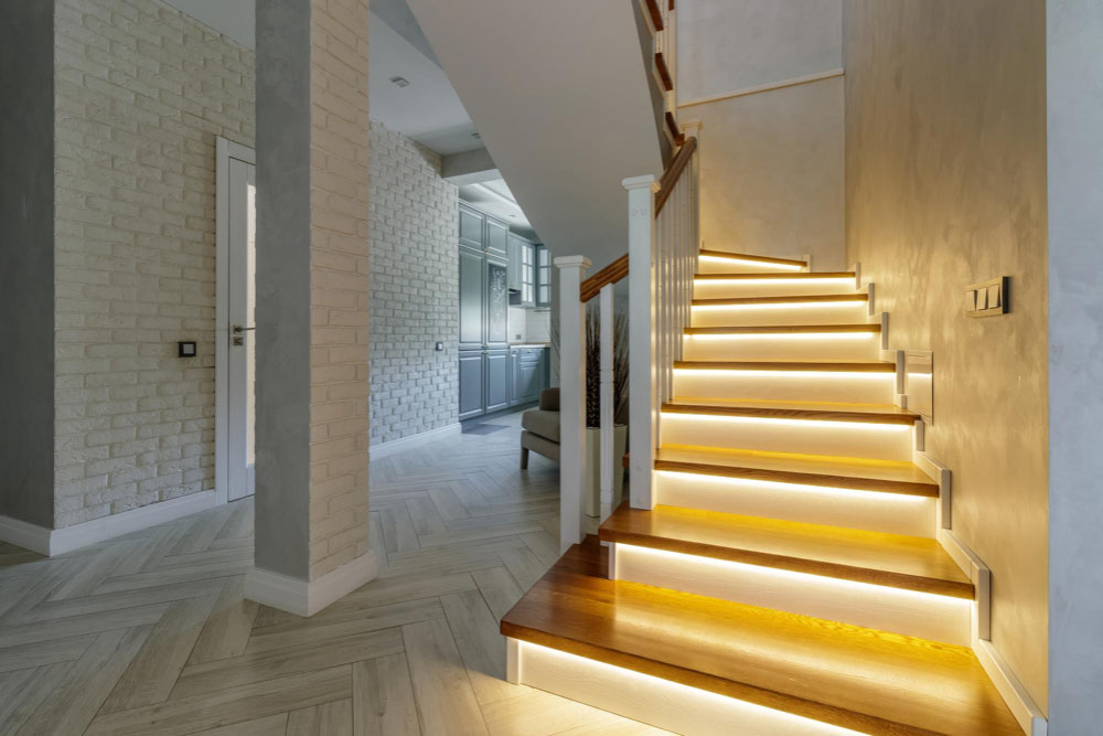 Accent Strip Lighting for Staircases